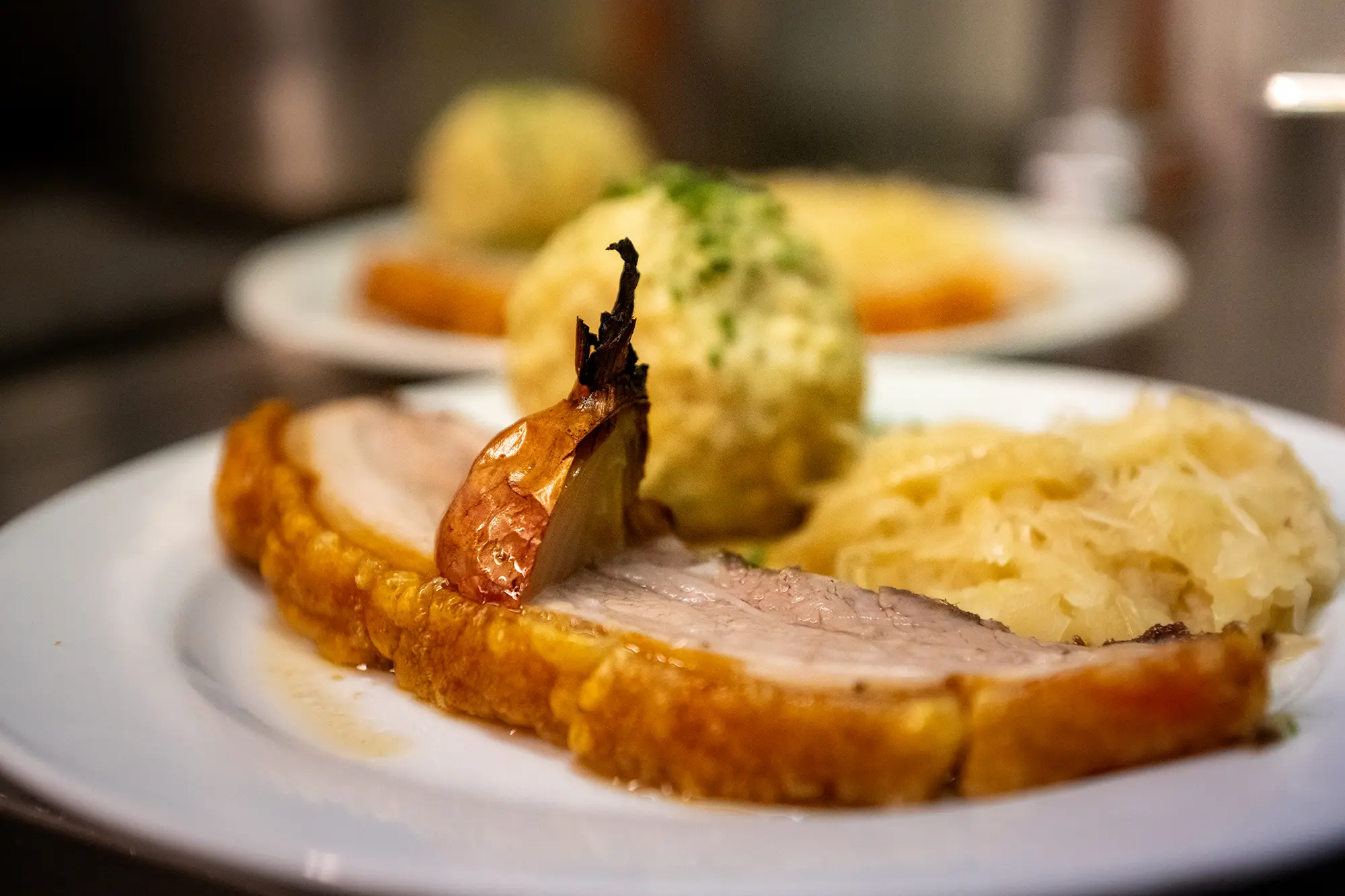 Nahaufnahme Schweinsbraten